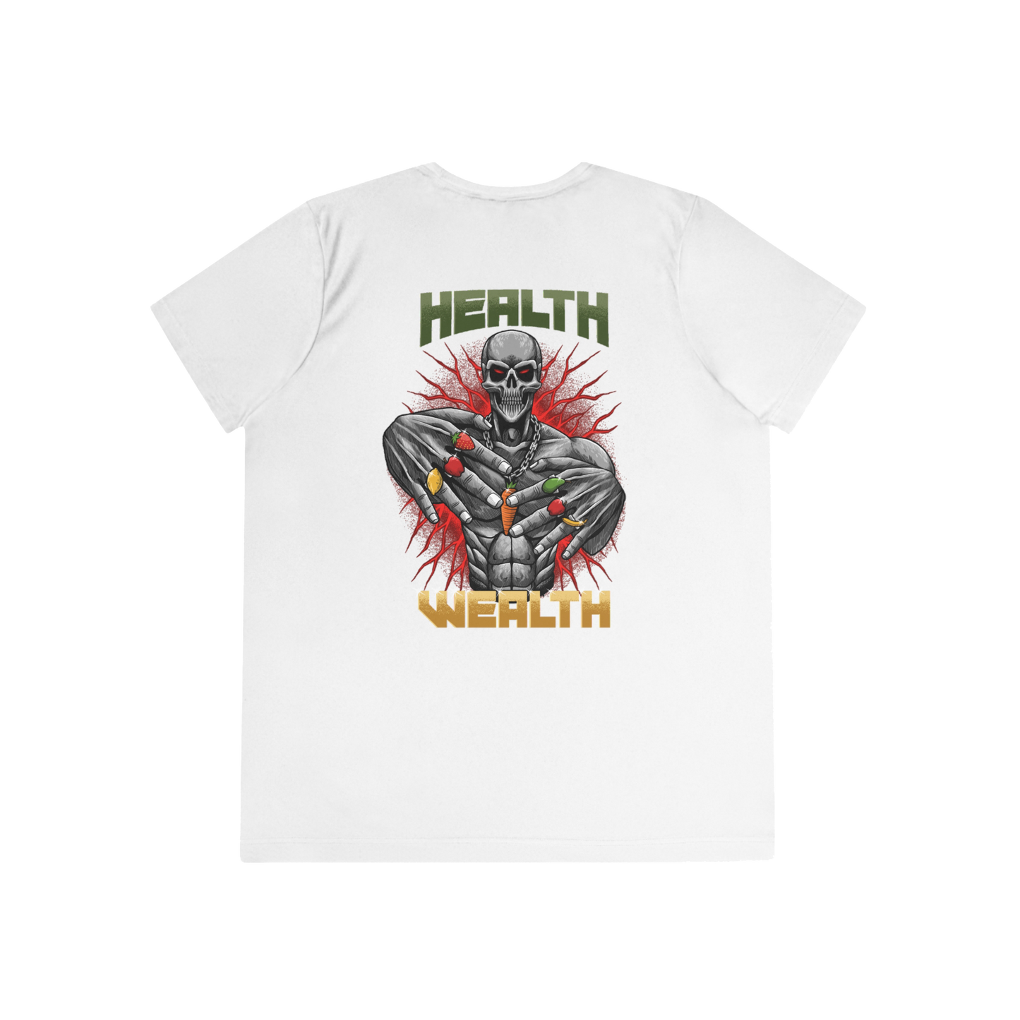 Health Is Wealth "Performance T-Shirt" (White) (Women's)