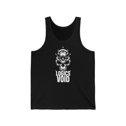 Logics Void Full Front Logo with Text "Jersey Tank" (Black) (Men's)
