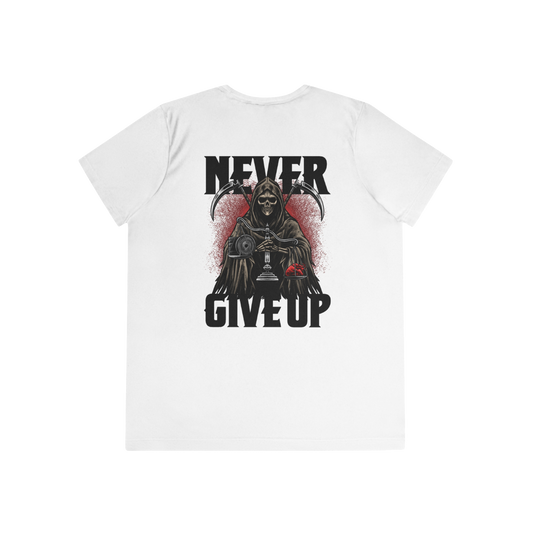 Anti-Bullying Campaign: Never Give Up "Performance T-Shirt" (White)(Women's)