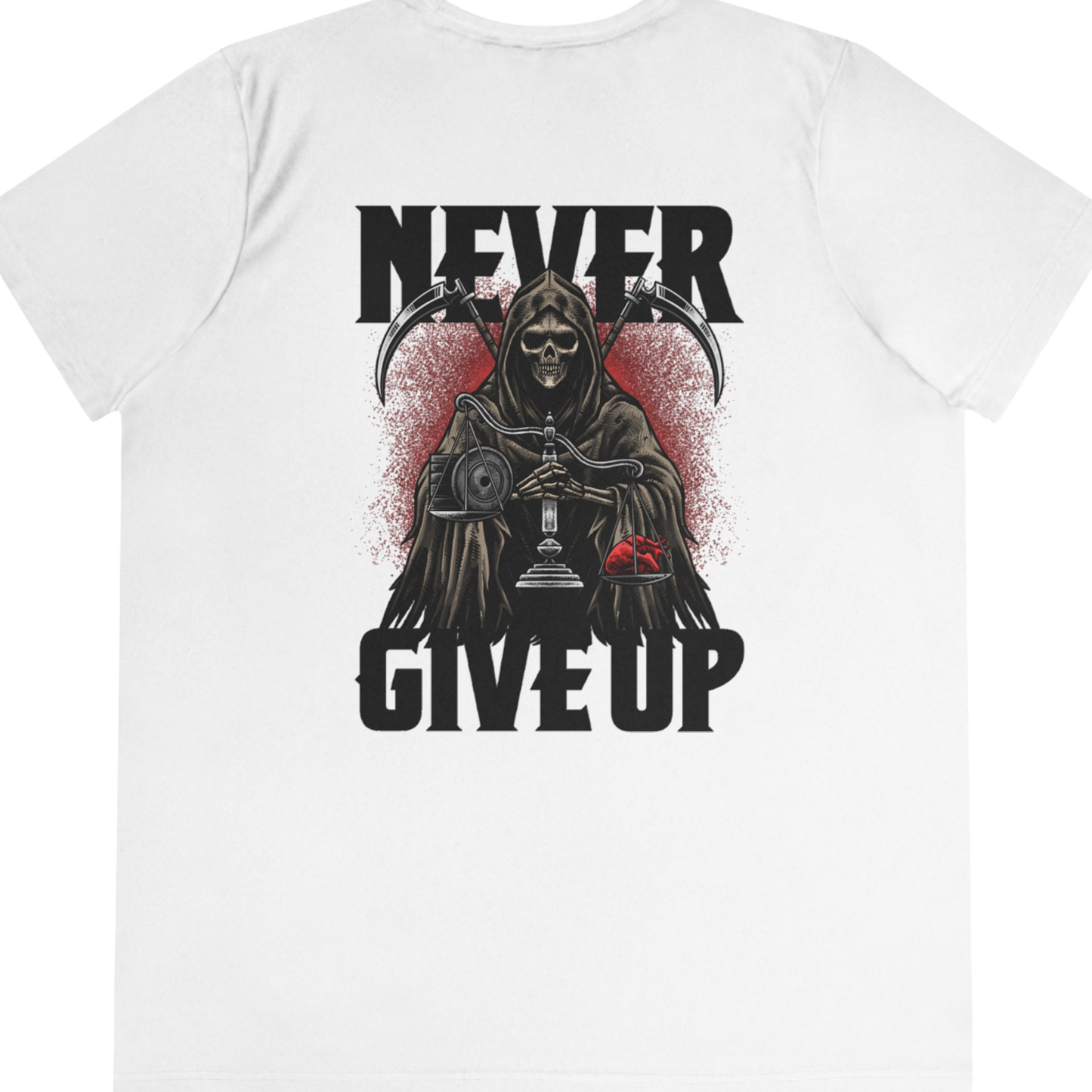 Anti-Bullying Campaign: Never Give Up "Performance T-Shirt" (White)(Women's)
