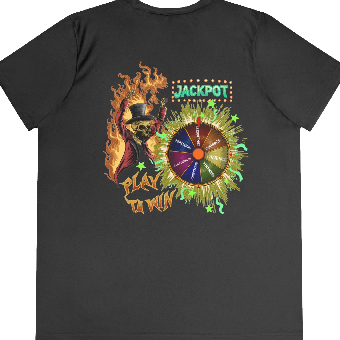 Limited Edition 1/250: Level Up! Campaign: Play To Win 'Jackpot' "Performance T-Shirt" (Black) (Women's)