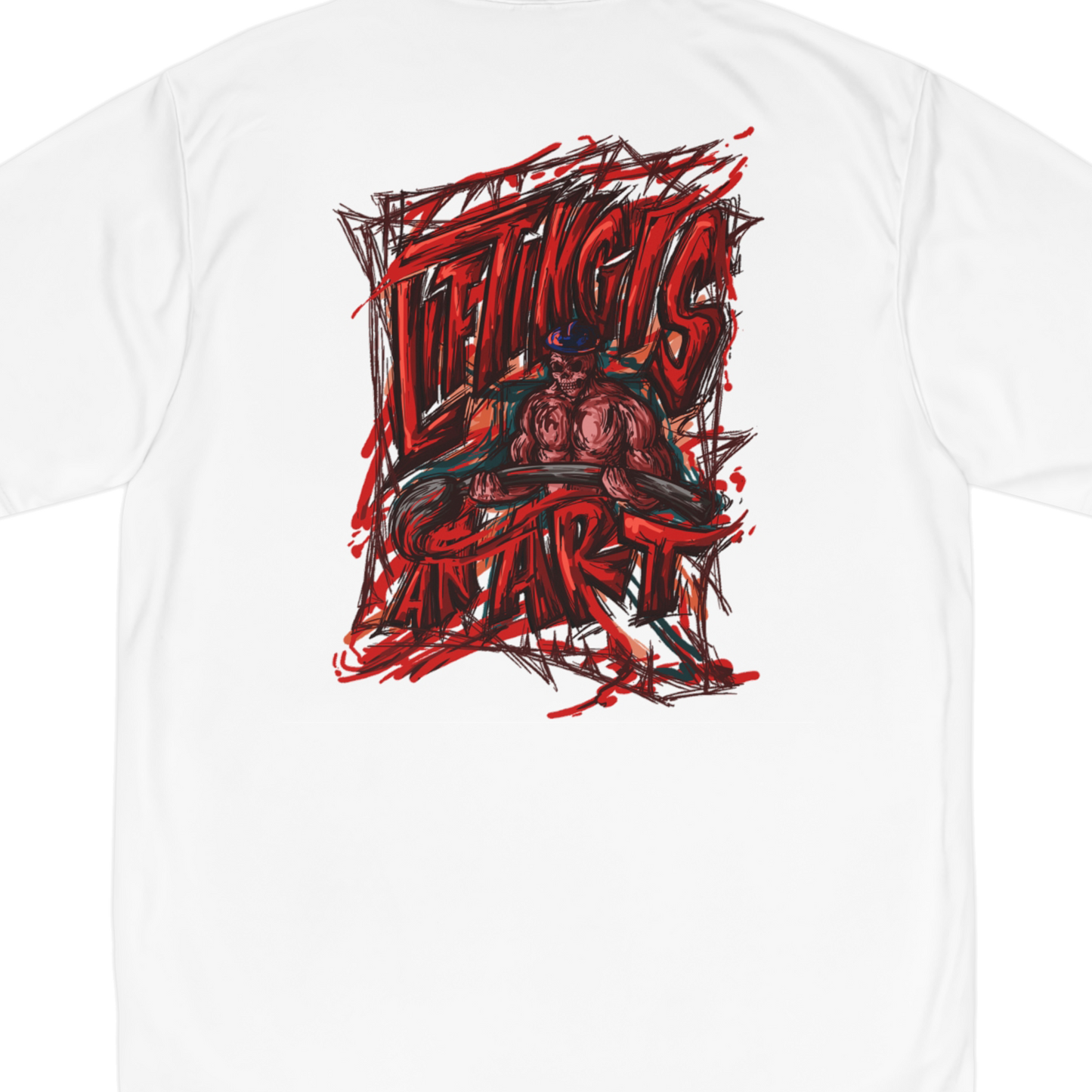 Limited Edition 1/250: Creative Minds Campaign: Lifting Is An Art 'Barbell Edition' "Performance T-Shirt" (White) (Men's)