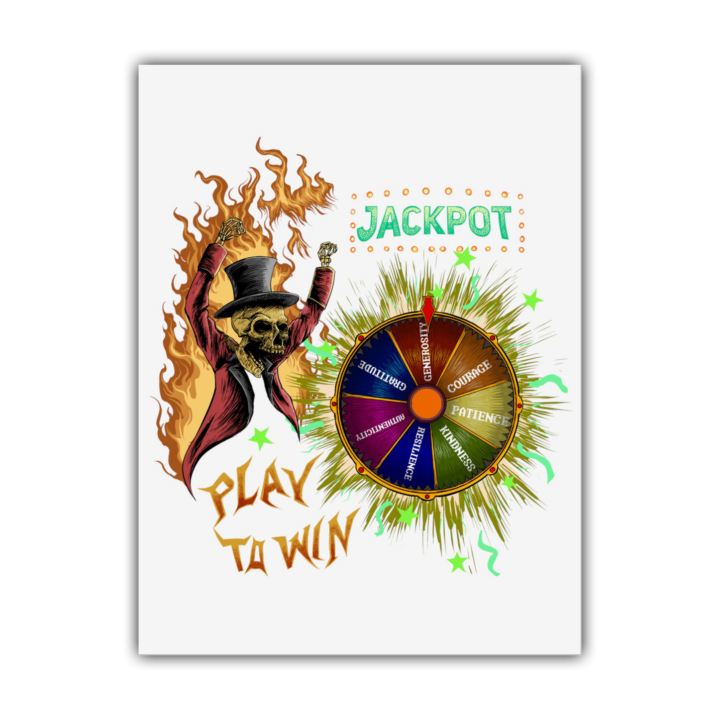 Limited Edition 1/250: Level Up! Campaign: 1/250: Play To Win 'Jackpot' Poster (White)