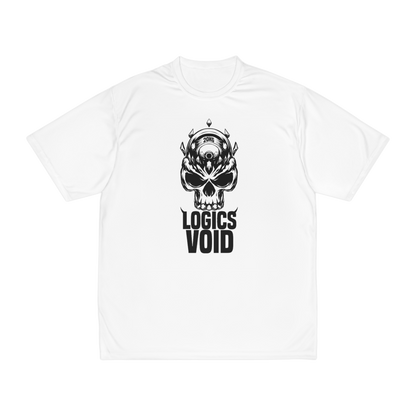 Logics Void Full Front Logo with Text "Performance T-Shirt" (White) (Men's)