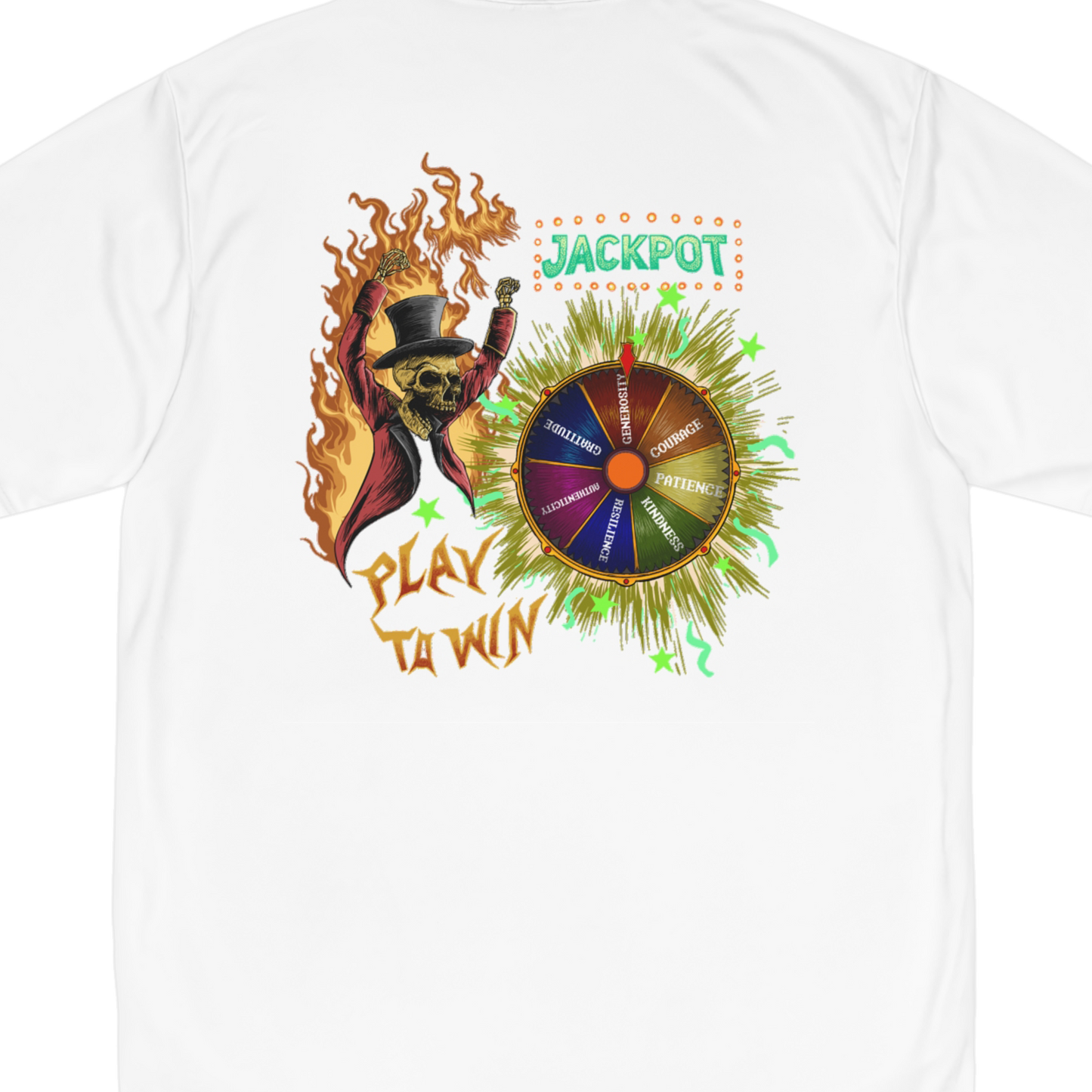 Limited Edition 1/250: Level Up! Campaign: Play To Win 'Jackpot' "Performance T-Shirt" (White) (Men's)