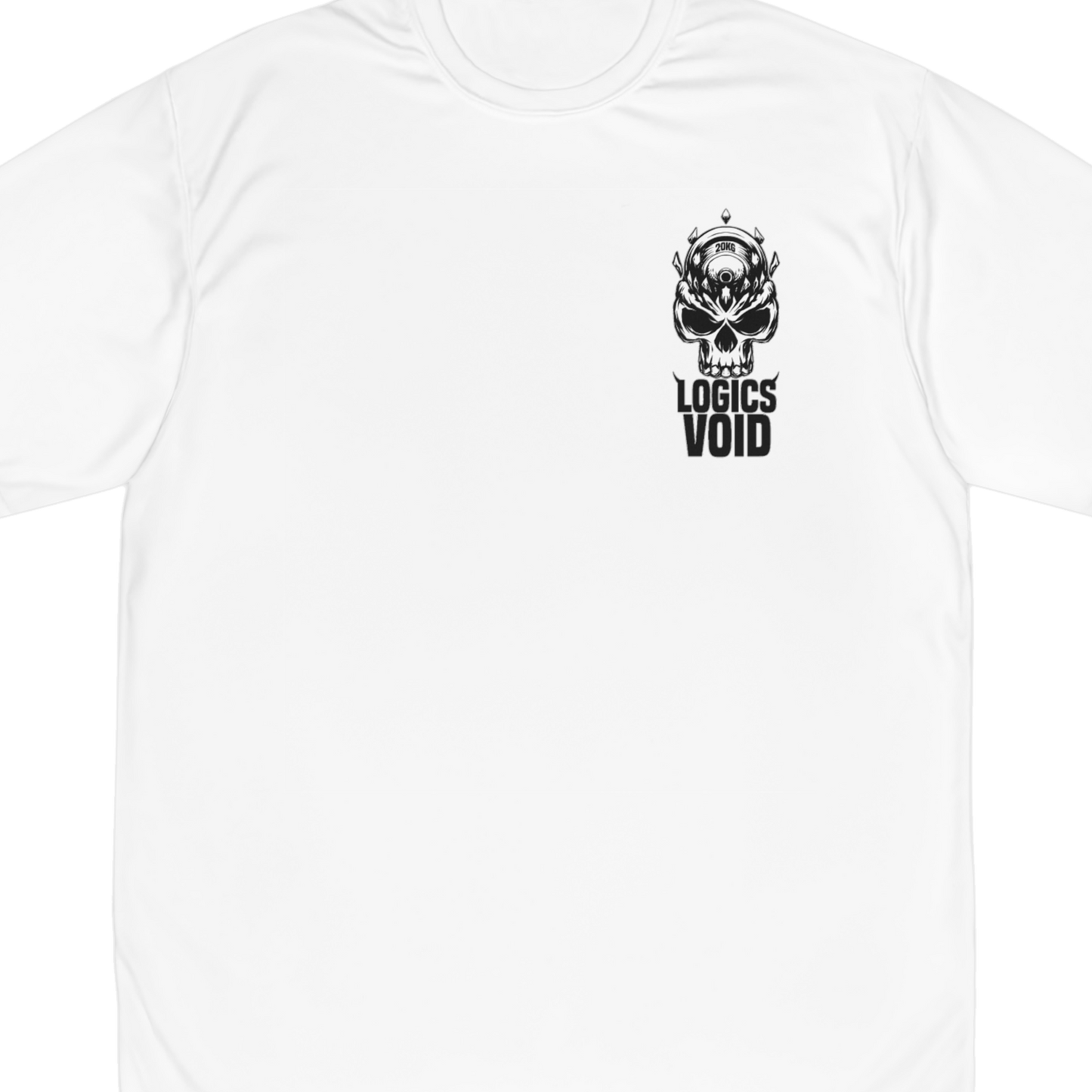 Logics Void Box Logo with Text "Performance T-Shirt" (White) (Men's)