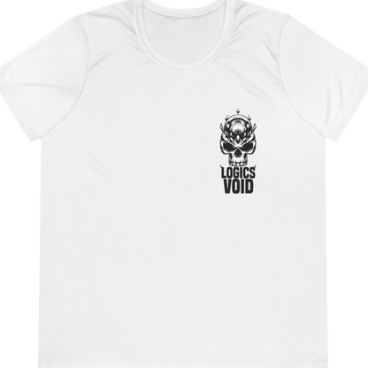 Logics Void Box Logo with Text "Performance T-Shirt" (White) (Woman's)