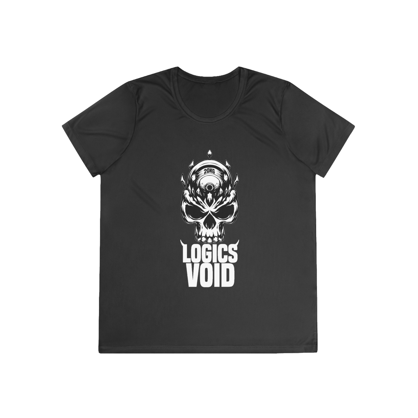 Logics Void Full Front Logo with Text "Performance T-Shirt" (Black) (Woman's)