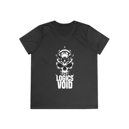 Logics Void Full Front Logo with Text "Performance T-Shirt" (Black) (Woman's)