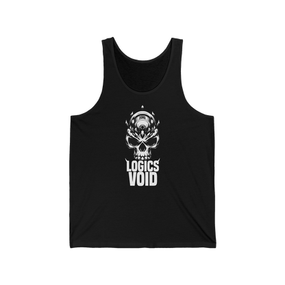 Logics Void Full Front Logo with Text "Jersey Tank" (Black) (Men's)