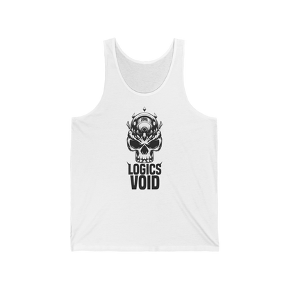 Logics Void Full Front Logo with Text "Jersey Tank" (White) (Men's)