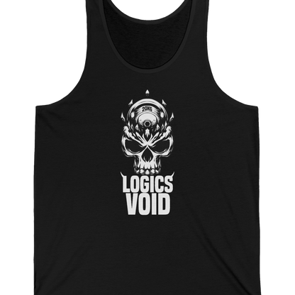 Logics Void Full Front Logo with Text "Jersey Tank" (Black) (Men's)