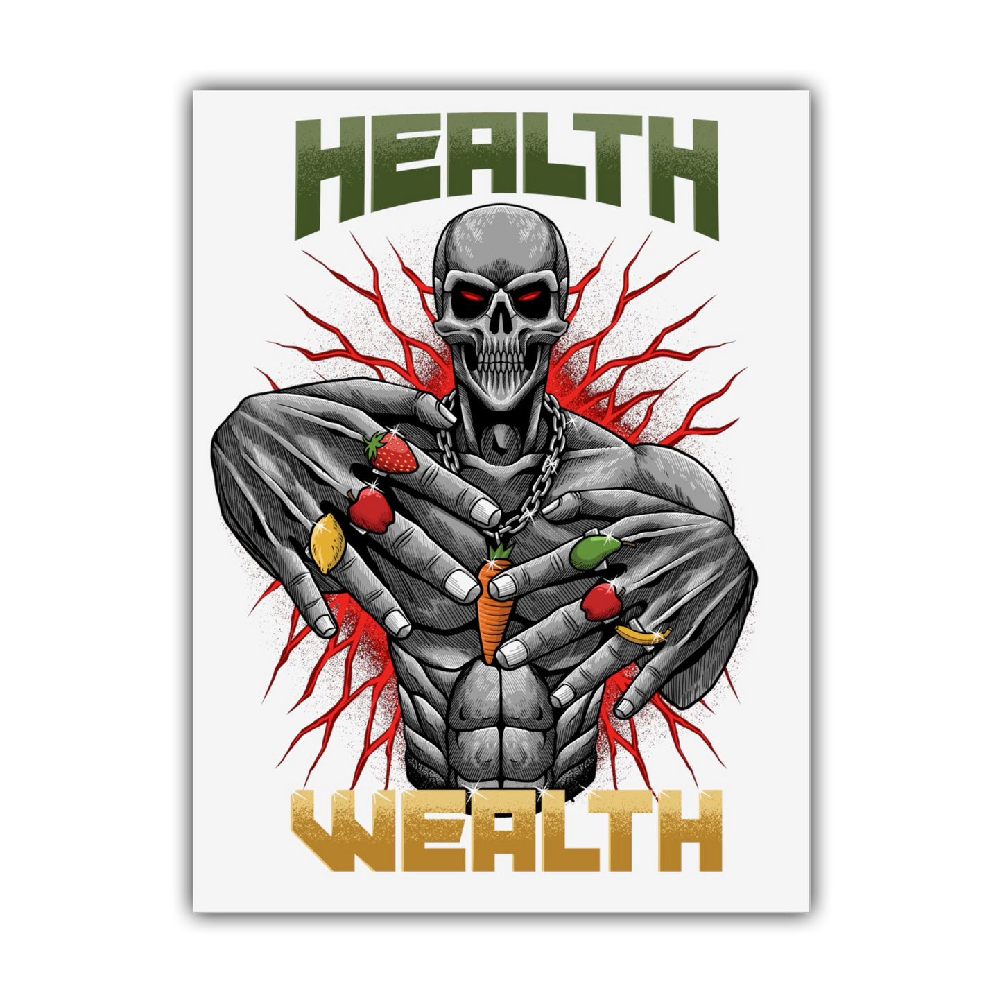 Health Is Wealth Poster (White)