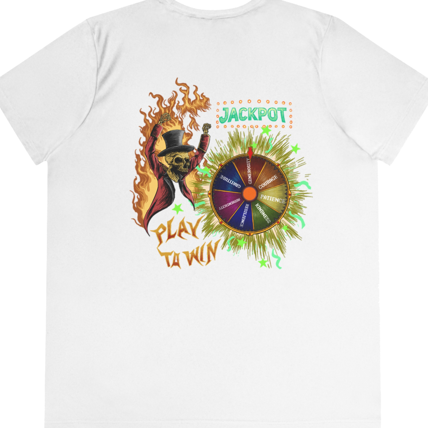 Limited Edition 1/250: Level Up! Campaign: Play To Win 'Jackpot' "Performance T-Shirt" (White) (Women's)