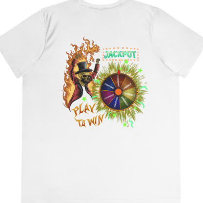 Limited Edition 1/250: Level Up! Campaign: Play To Win 'Jackpot' "Performance T-Shirt" (White) (Women's)