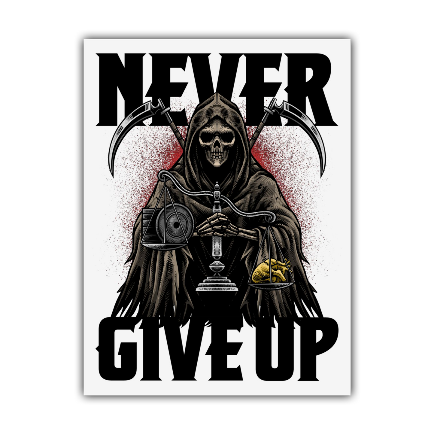 Limited Edition 1/250: Anti-Bullying Campaign: Never Give Up 'Heart Of Gold'' Poster (White)