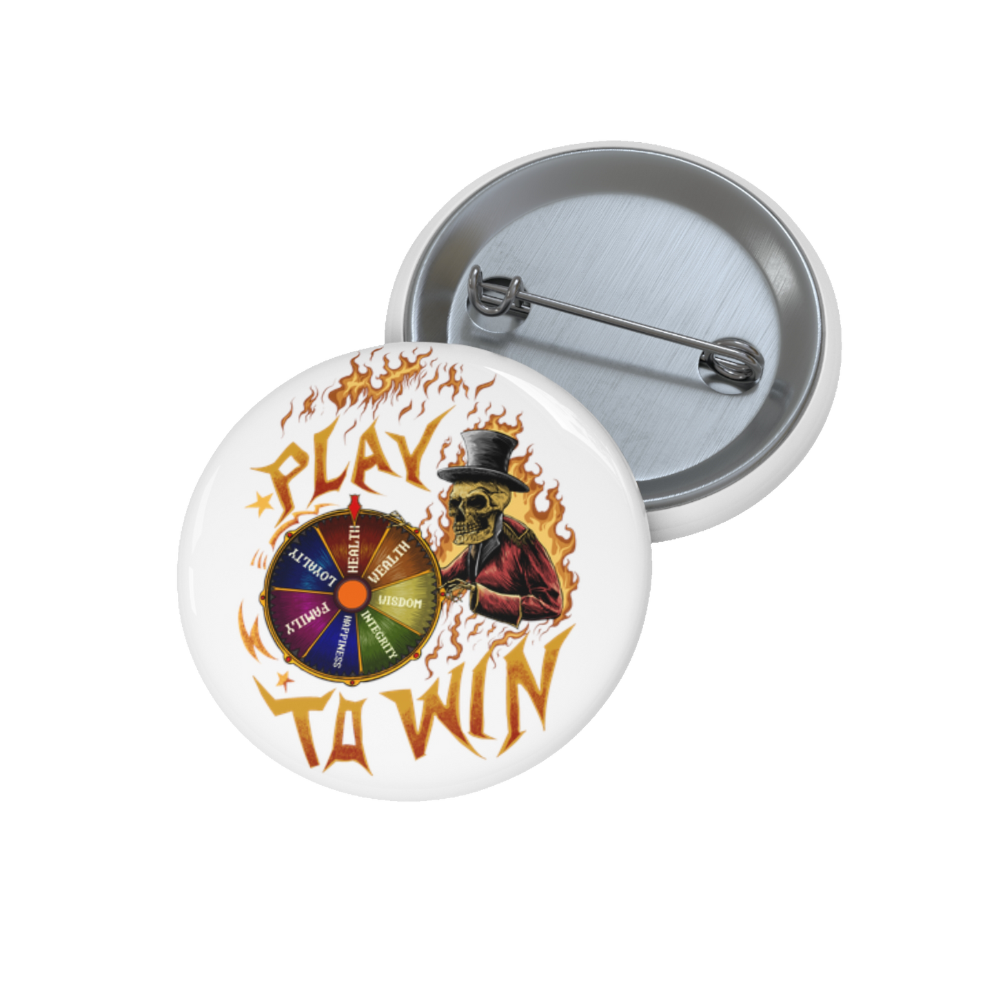 Level Up! Campaign: Play To Win Badge (White)